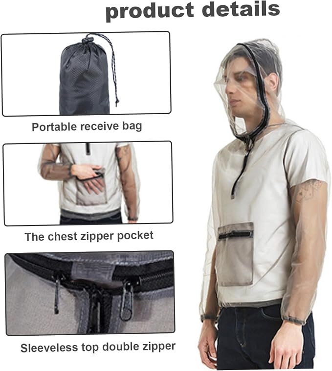 Ultralight Mesh Insect Jacket – Outdoor Bug Protection