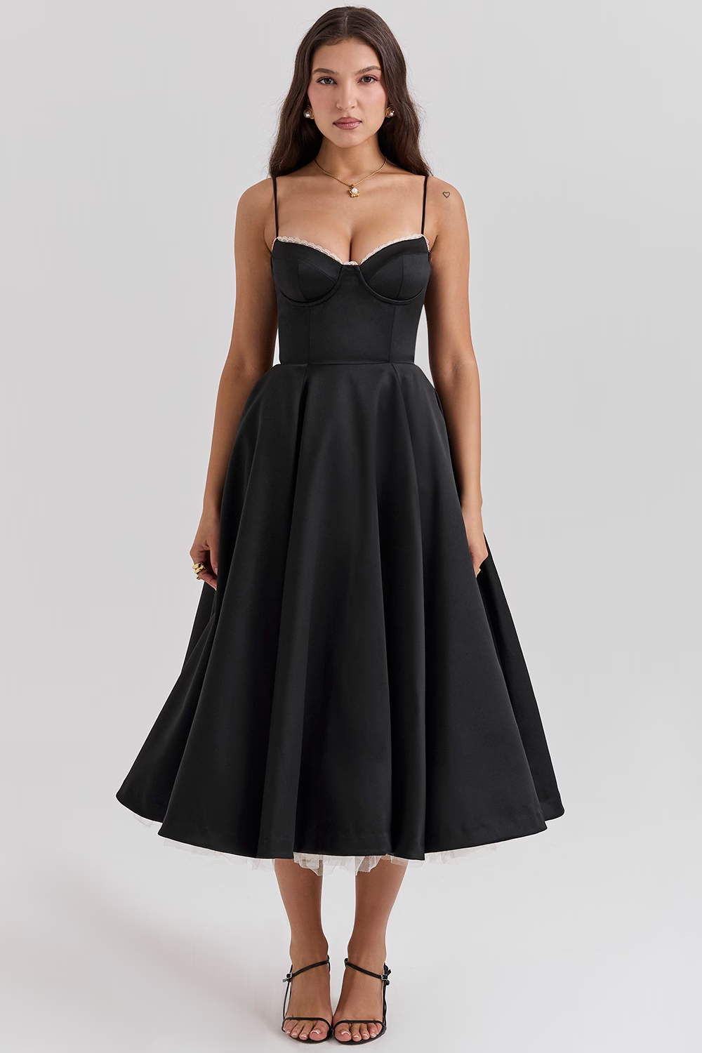 Women’s Corset Tulle Midi Dress
