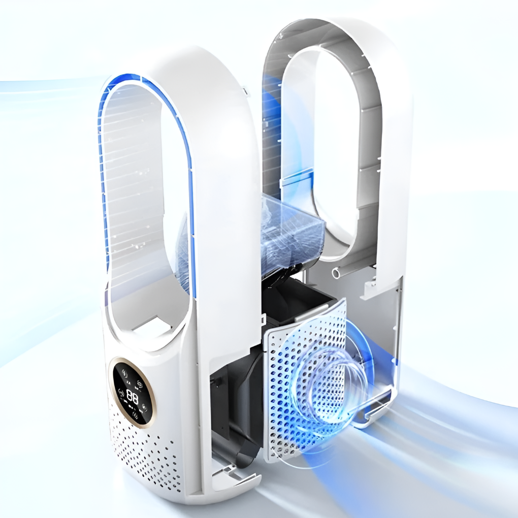 Blade-Free Portable Air Cooling Fan – Silent Tabletop Desk Cooler for Home & Office