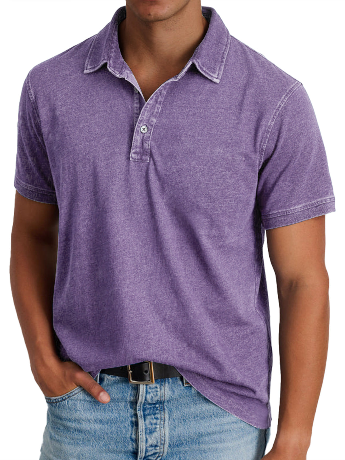 Men’s Vintage-Style Short Sleeve Polo Shirt