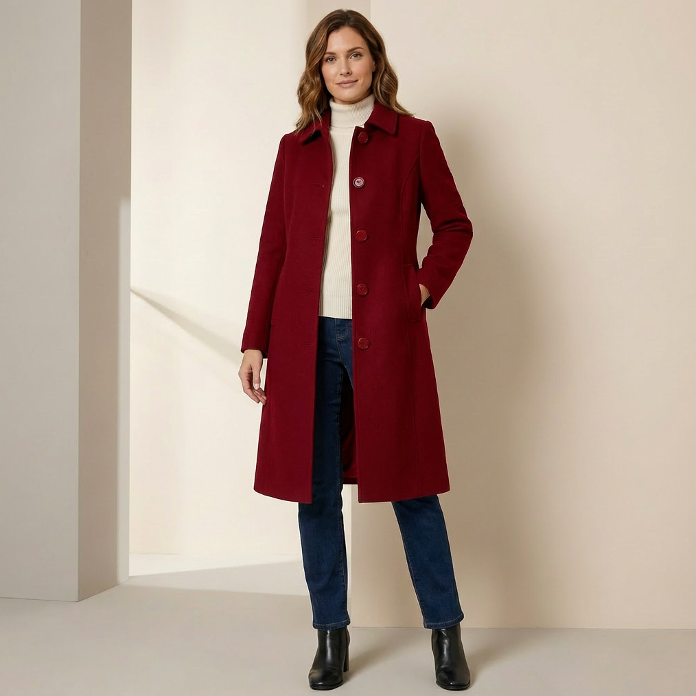 Women's Single-Breasted Long Trench Coat - Elegant Winter Overcoat