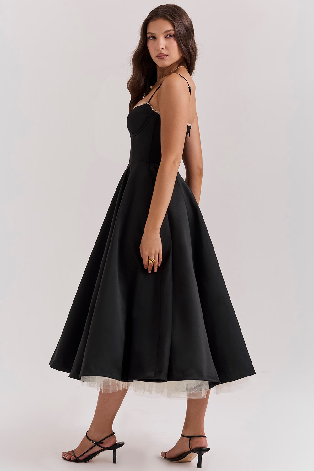 Women’s Corset Tulle Midi Dress