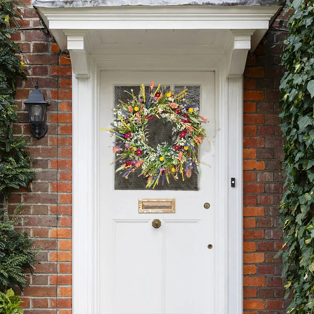 Decorative Artificial Flower Wreath – Indoor/Outdoor Door Display