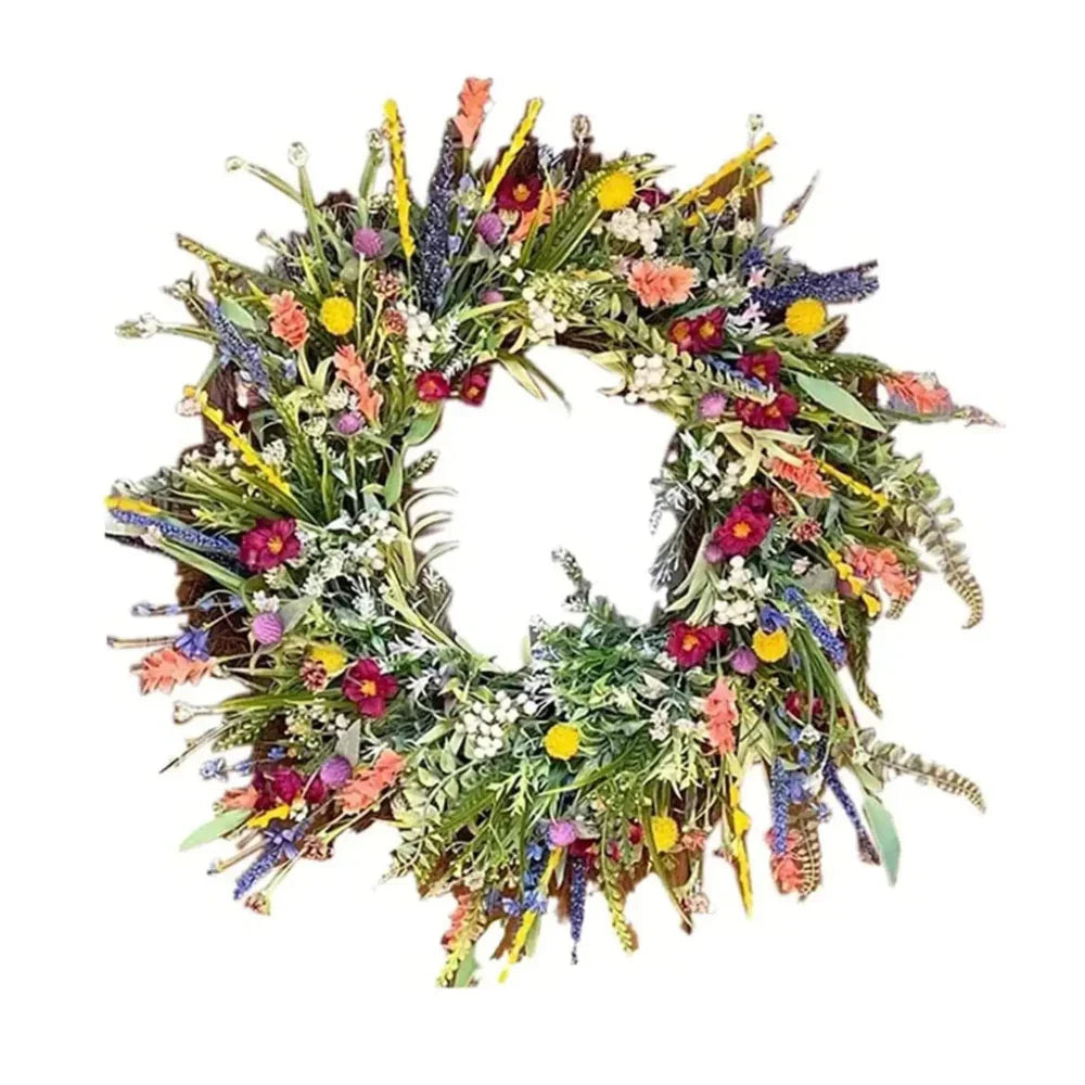 Decorative Artificial Flower Wreath – Indoor/Outdoor Door Display