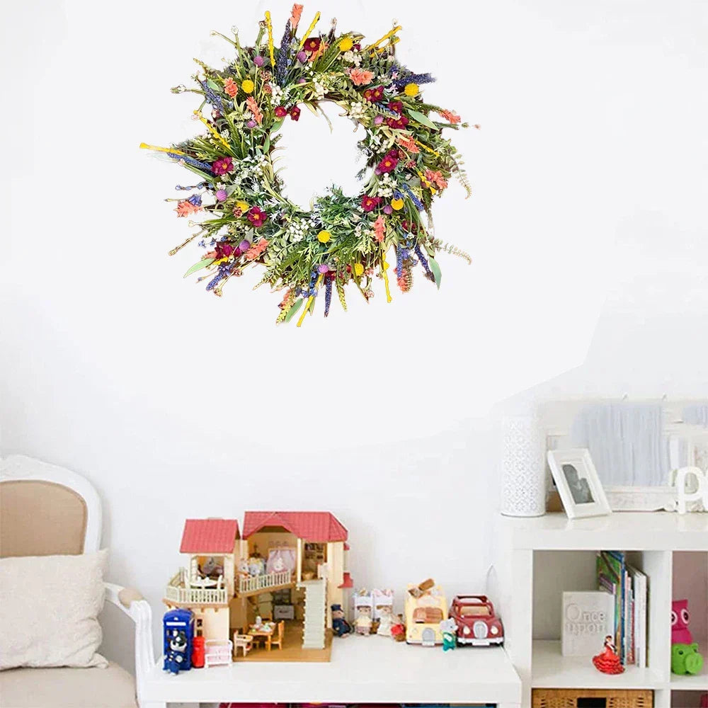 Decorative Artificial Flower Wreath – Indoor/Outdoor Door Display