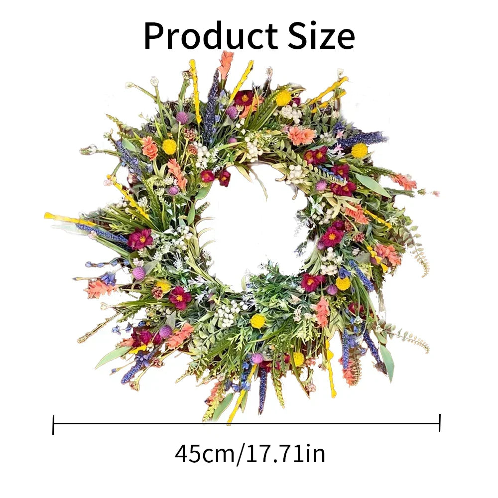 Decorative Artificial Flower Wreath – Indoor/Outdoor Door Display
