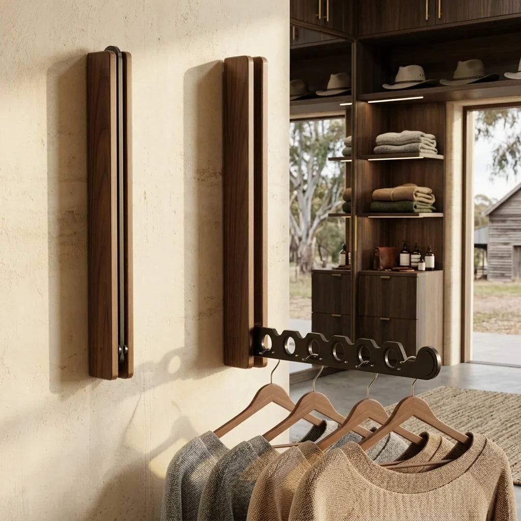 Collapsible Wooden Clothes Rail – Space-Saving Hanger