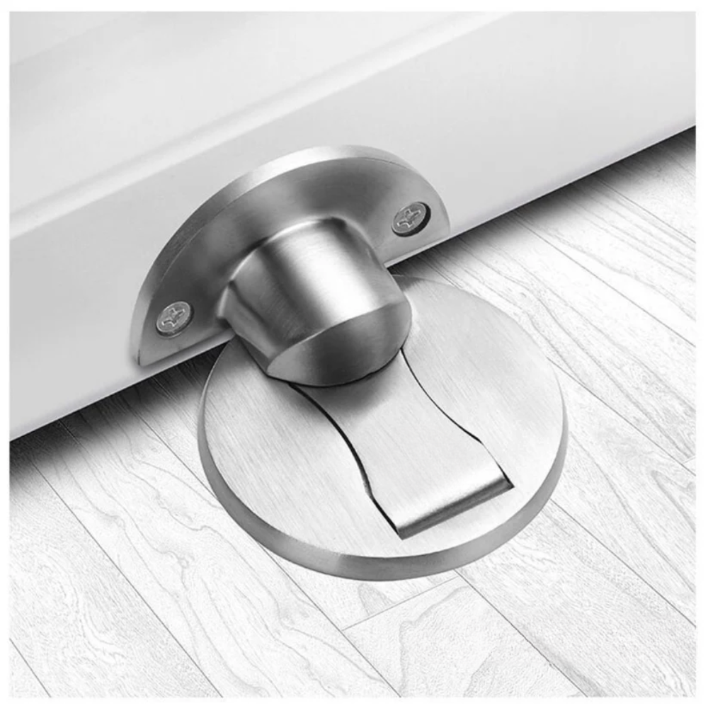 Elegant Stainless Steel Magnetic Door Stop – Strong Hold Wall Mounted Door Catch