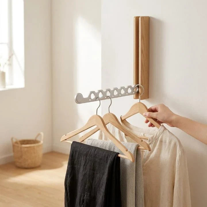 Collapsible Wooden Clothes Rail – Space-Saving Hanger