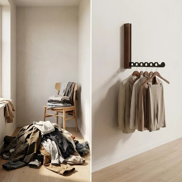 Collapsible Wooden Clothes Rail – Space-Saving Hanger