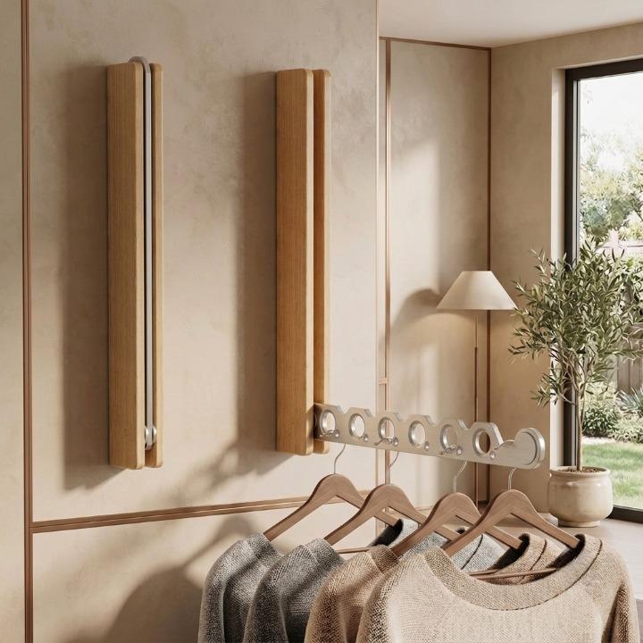 Collapsible Wooden Clothes Rail – Space-Saving Hanger