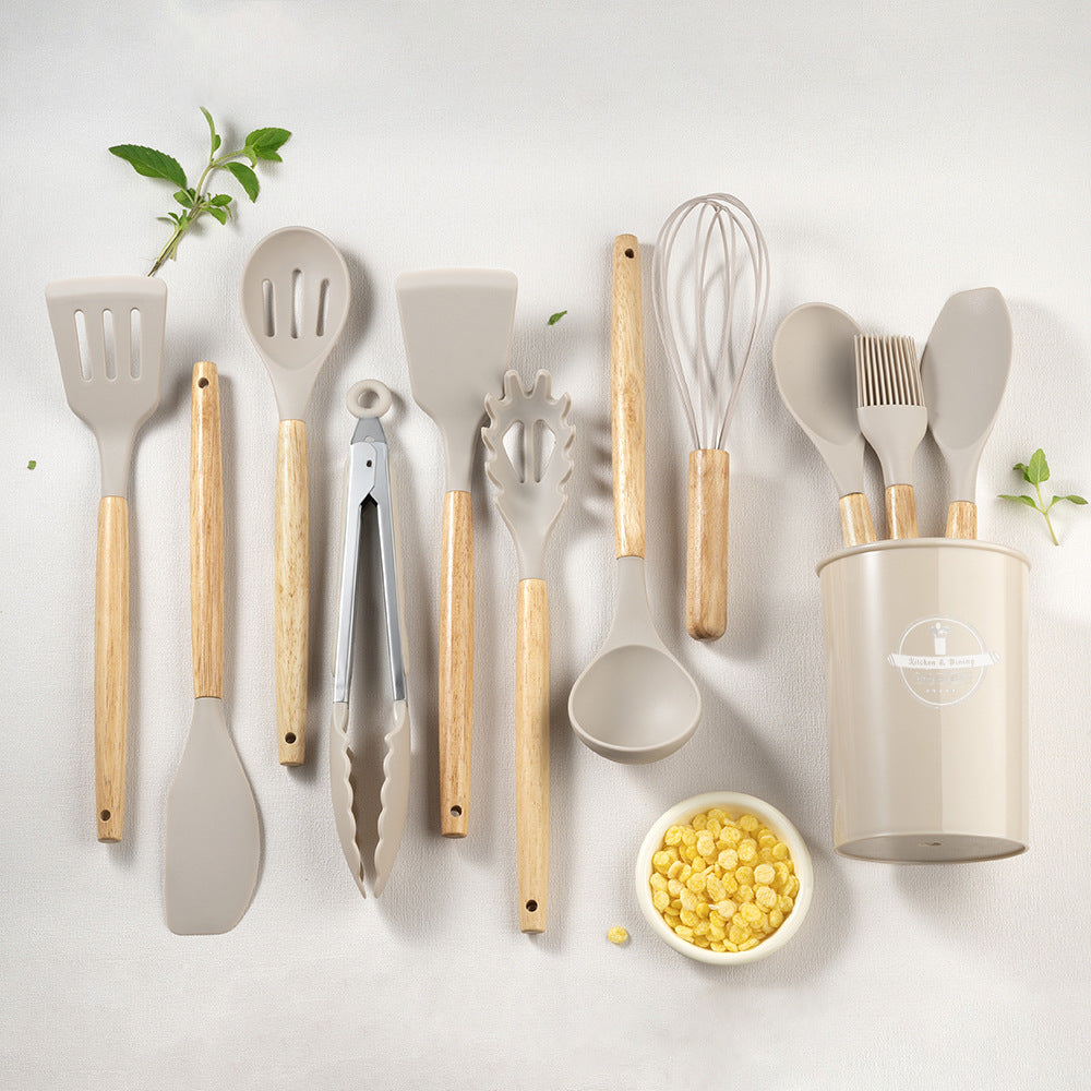 11-Piece Silicone Utensil Set with Storage Pot
