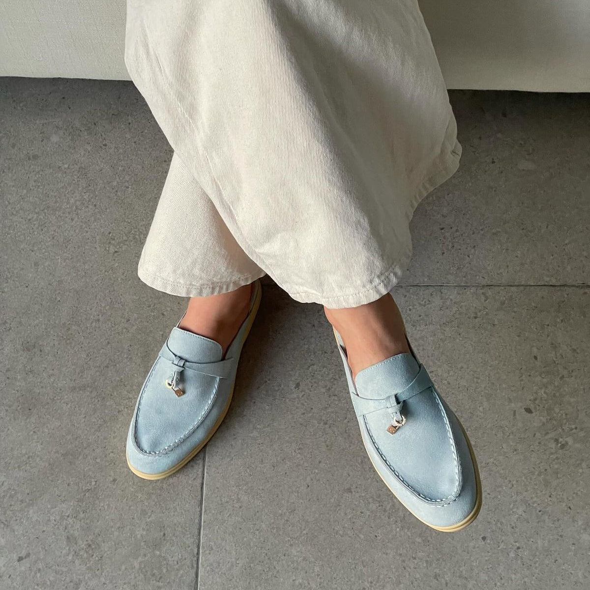 Women’s Luxury Suede Loafers – Handmade Breathable Slip-On Flats