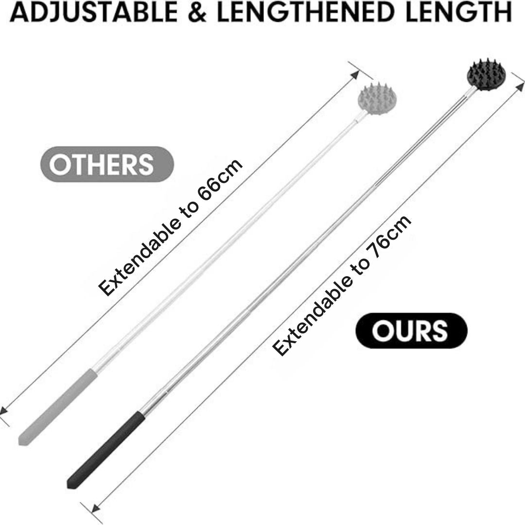 Telescopic Back Scratcher with Interchangeable Heads