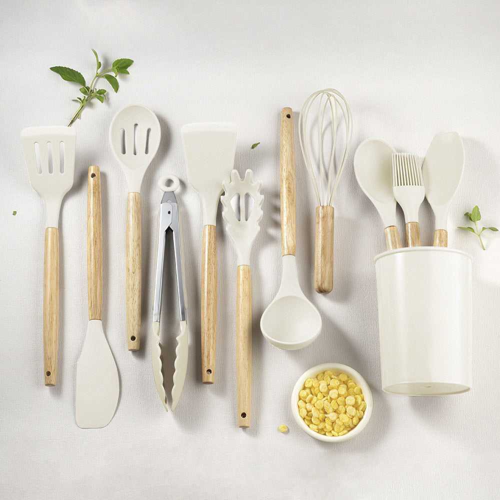 11-Piece Silicone Utensil Set with Storage Pot