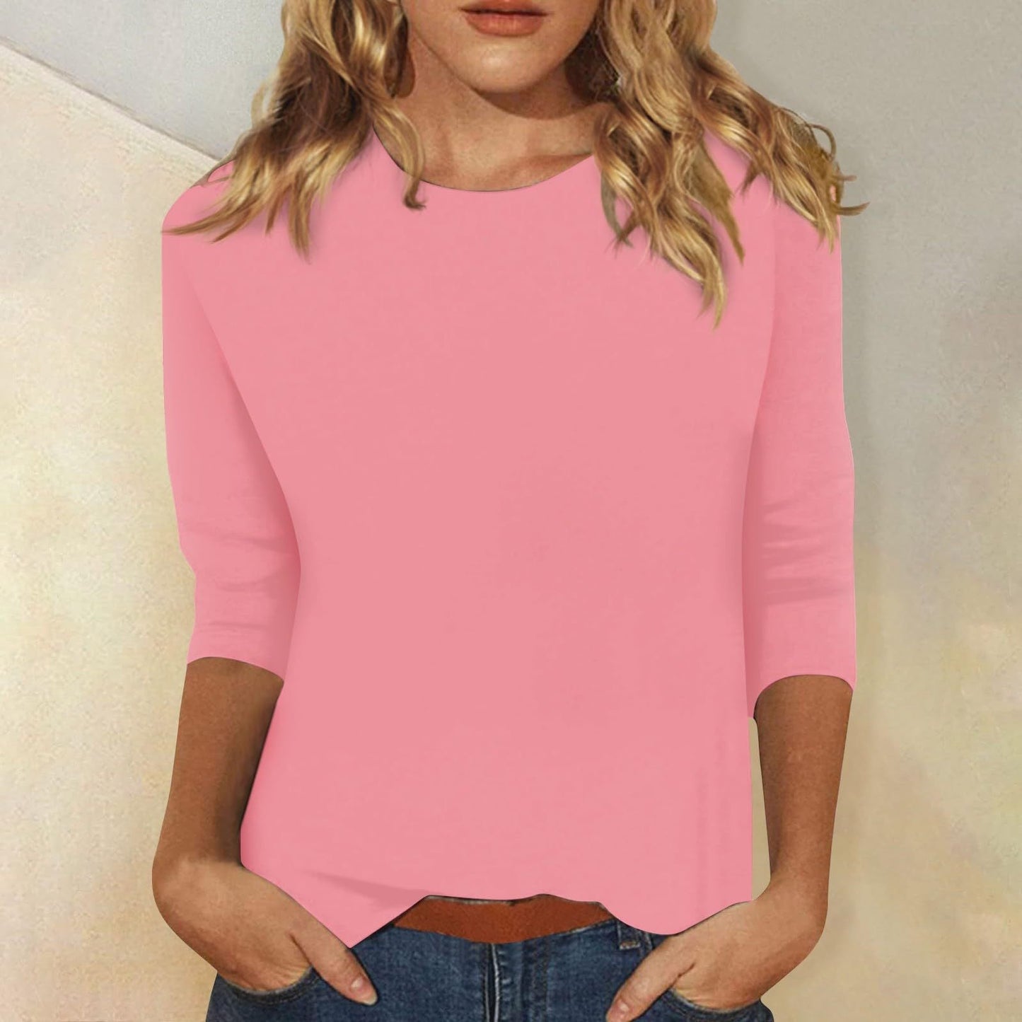 Women’s Three-Quarter Sleeve Crew Neck T-Shirt