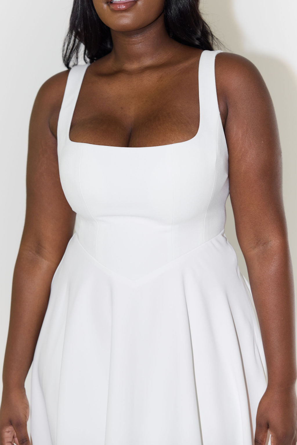 Women's Square-Neck Full-Skirt Maxi Dress
