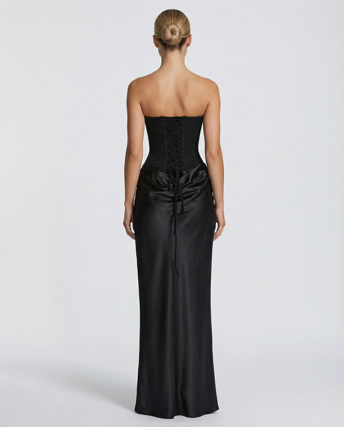 Women's Satin Corset Maxi Dress