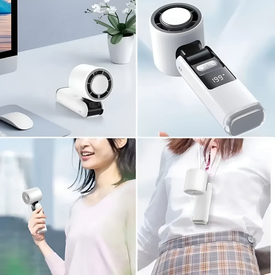 Rechargeable Handheld Fan – Cooling Plate & LED Display