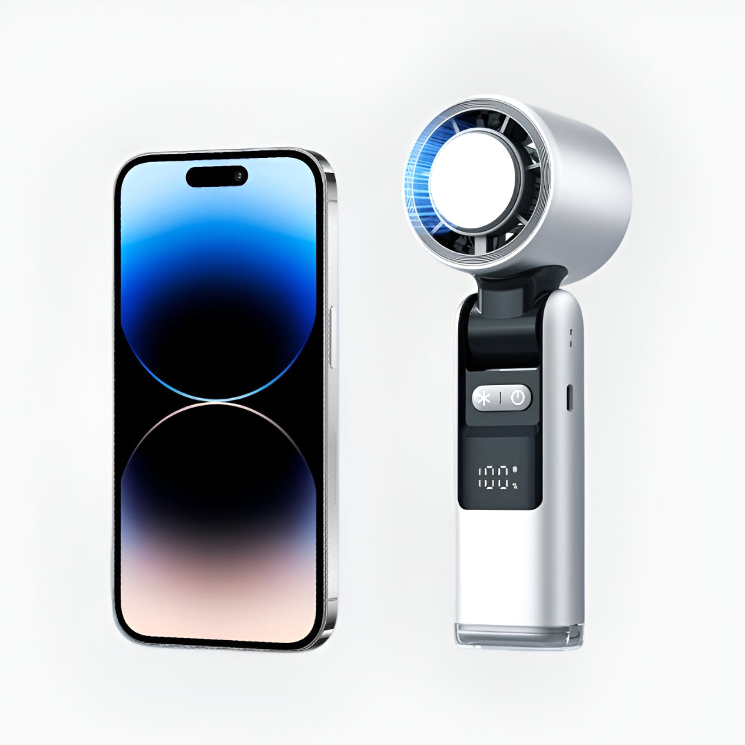 Rechargeable Handheld Fan – Cooling Plate & LED Display