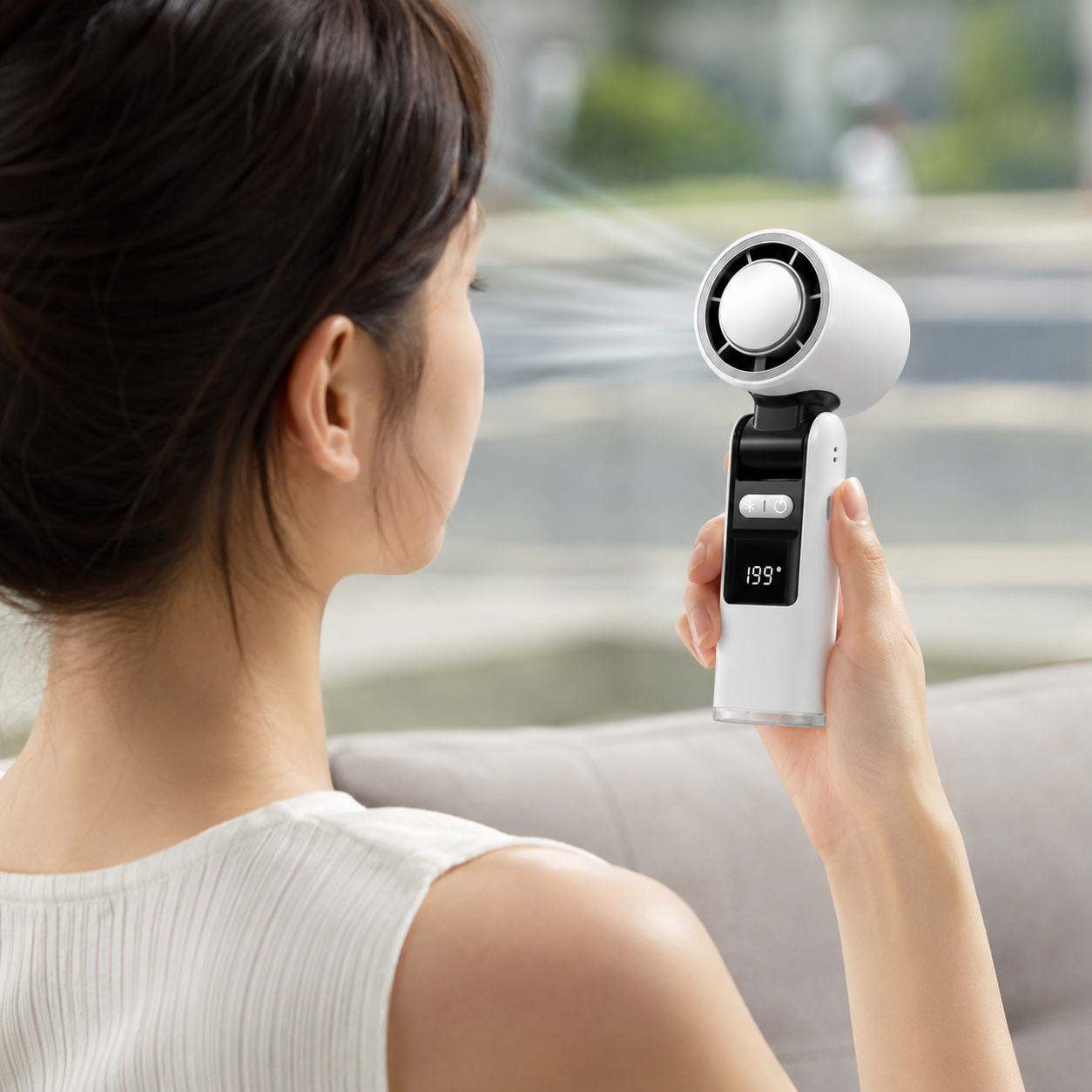 Rechargeable Handheld Fan – Cooling Plate & LED Display