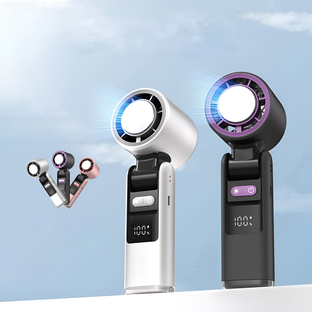 Rechargeable Handheld Fan – Cooling Plate & LED Display