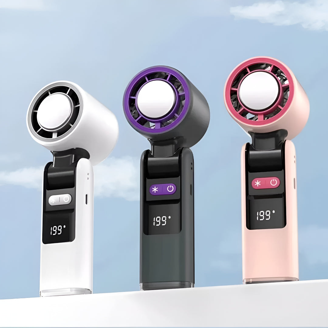 Rechargeable Handheld Fan – Cooling Plate & LED Display