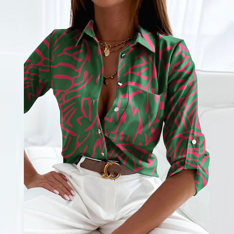 Women's Classic Collared Long Sleeve Blouse