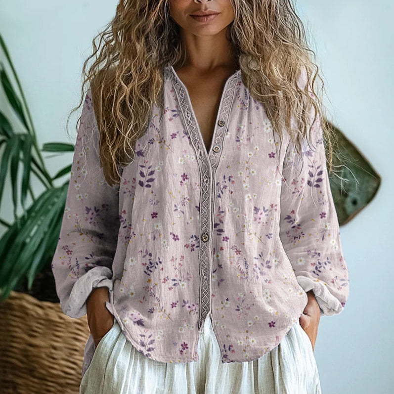 Women's Long-Sleeve Floral Blouse
