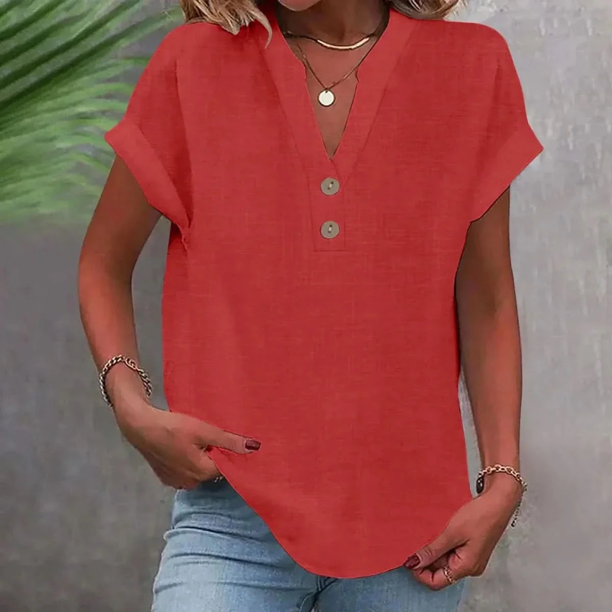 Women's Lightweight V-Neck Casual Top