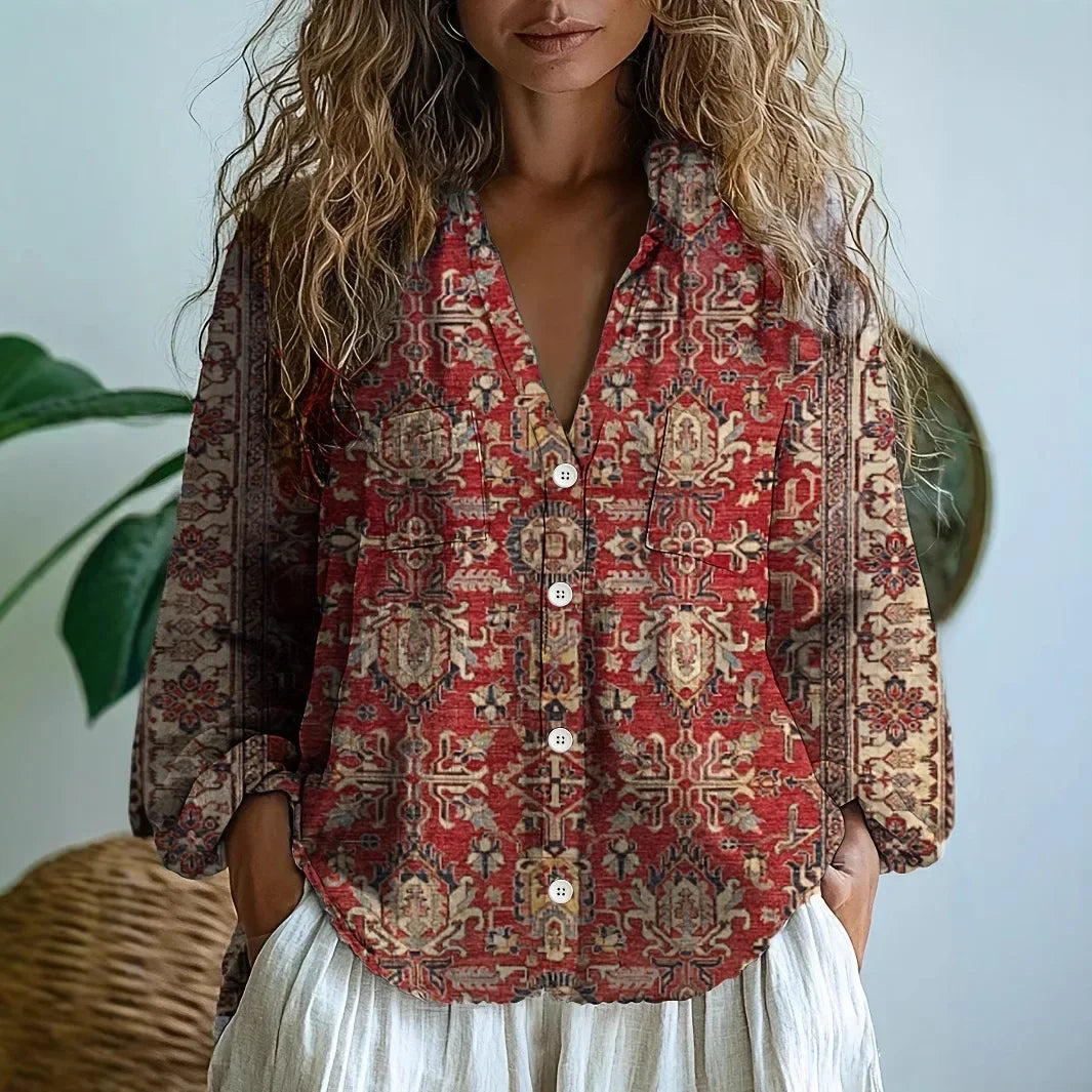 Women's Long-Sleeve Floral Blouse