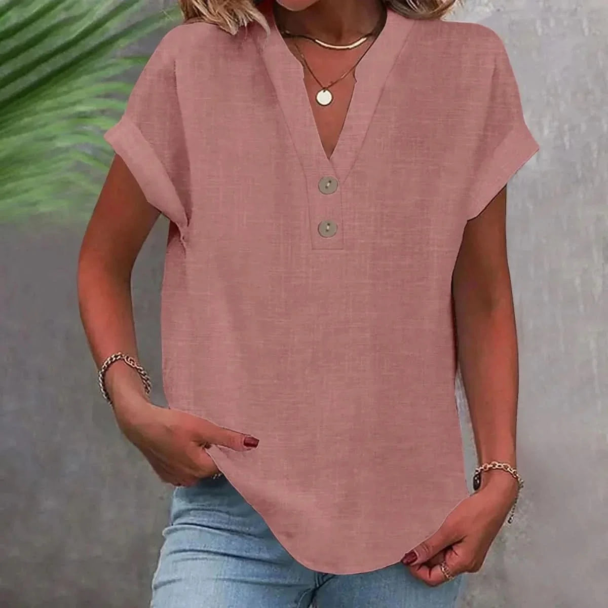 Women's Lightweight V-Neck Casual Top