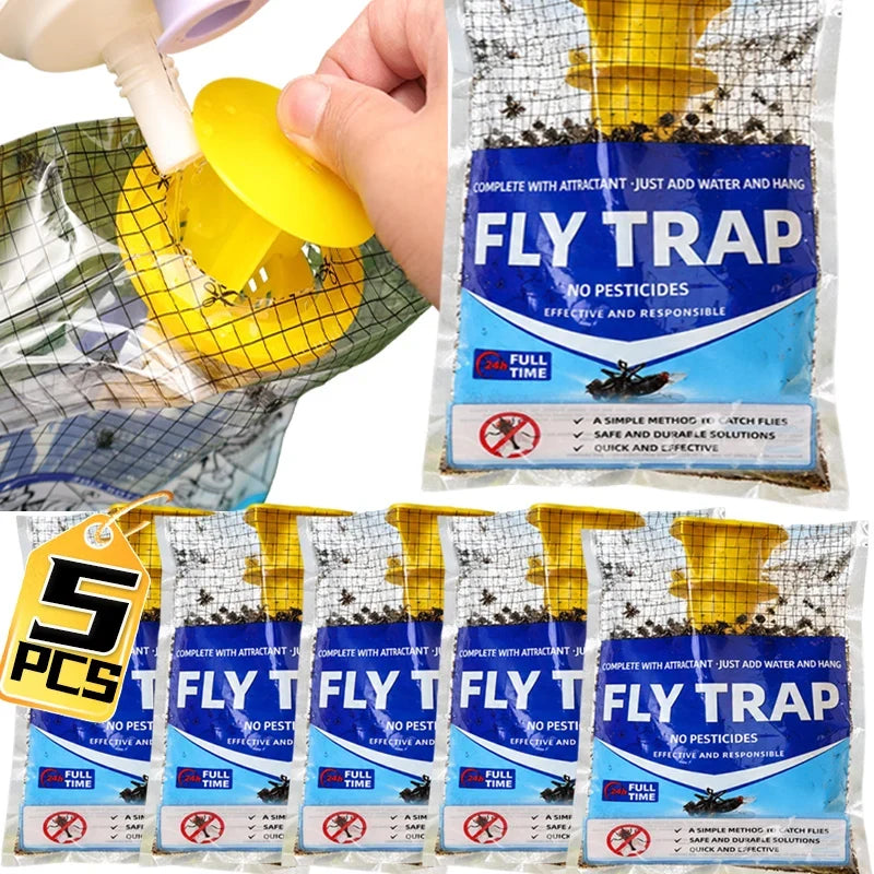Disposable Hanging Fly Trap – Outdoor Water-Soluble Bait