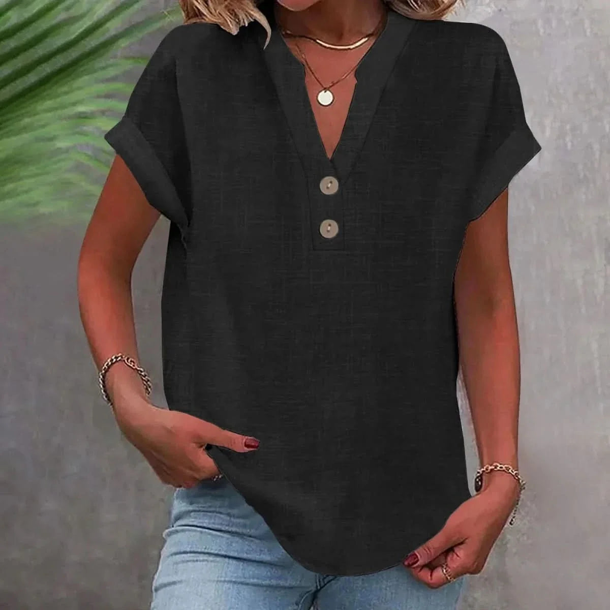 Women's Lightweight V-Neck Casual Top