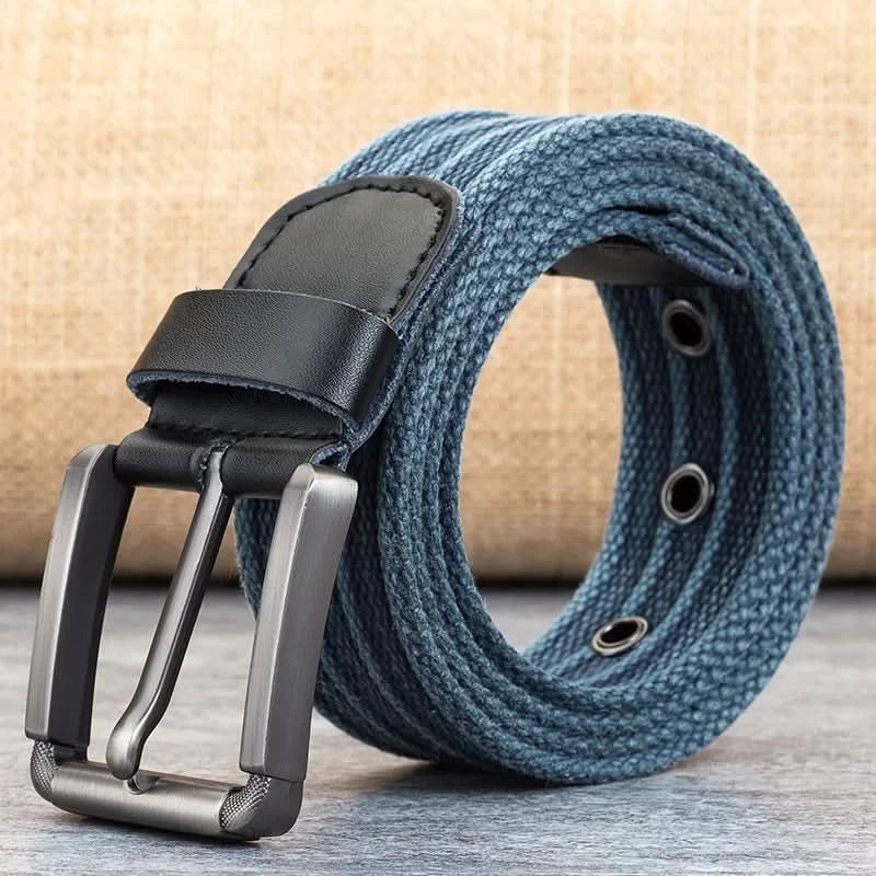 Men's Striped Canvas Belt