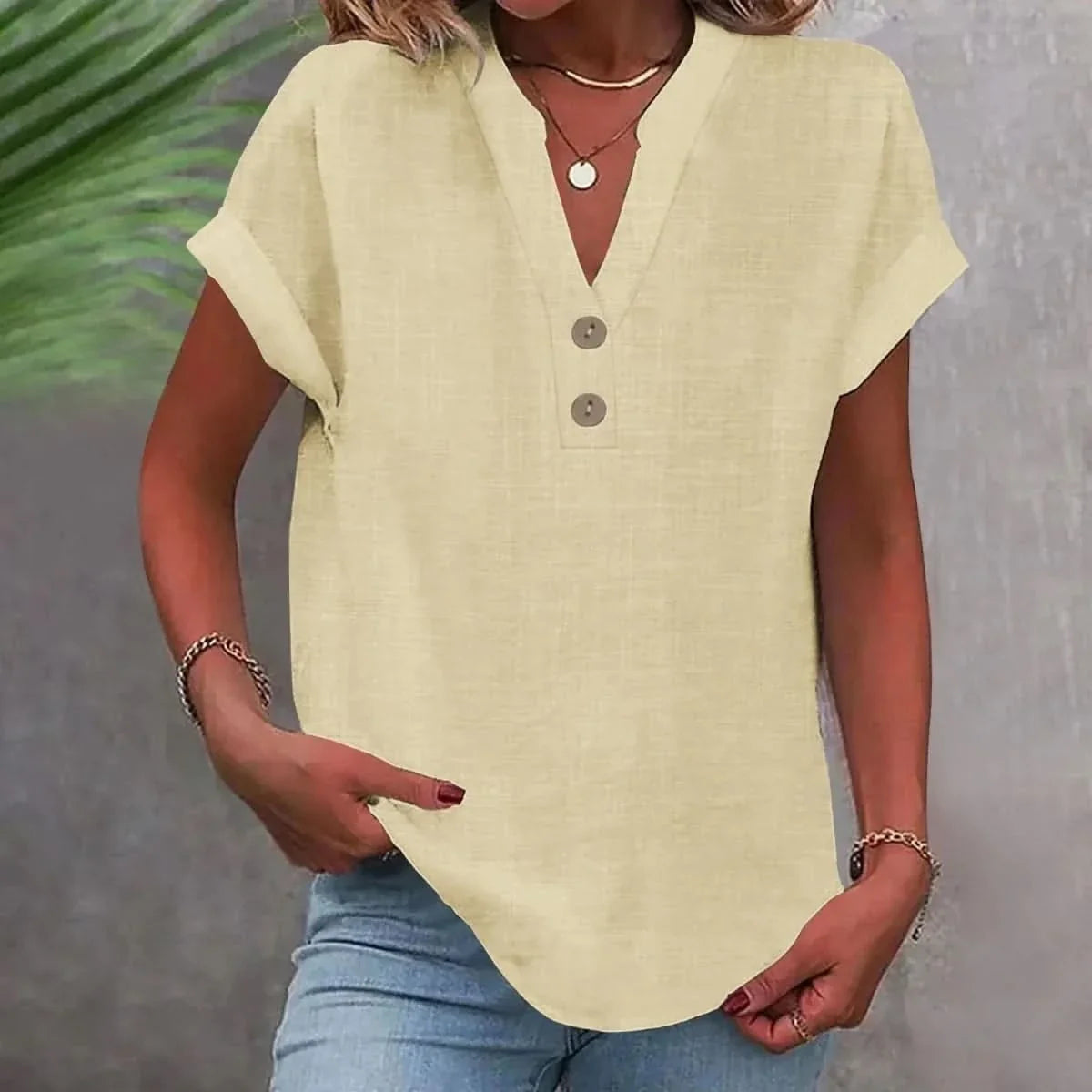 Women's Relaxed V-Neck Casual Top