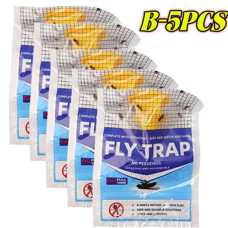 Disposable Hanging Fly Trap – Outdoor Water-Soluble Bait