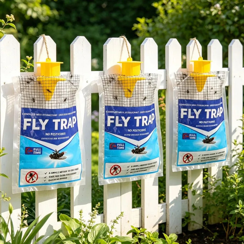 Disposable Hanging Fly Trap – Outdoor Water-Soluble Bait