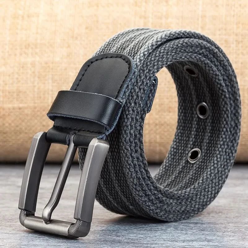 Men's Striped Canvas Belt