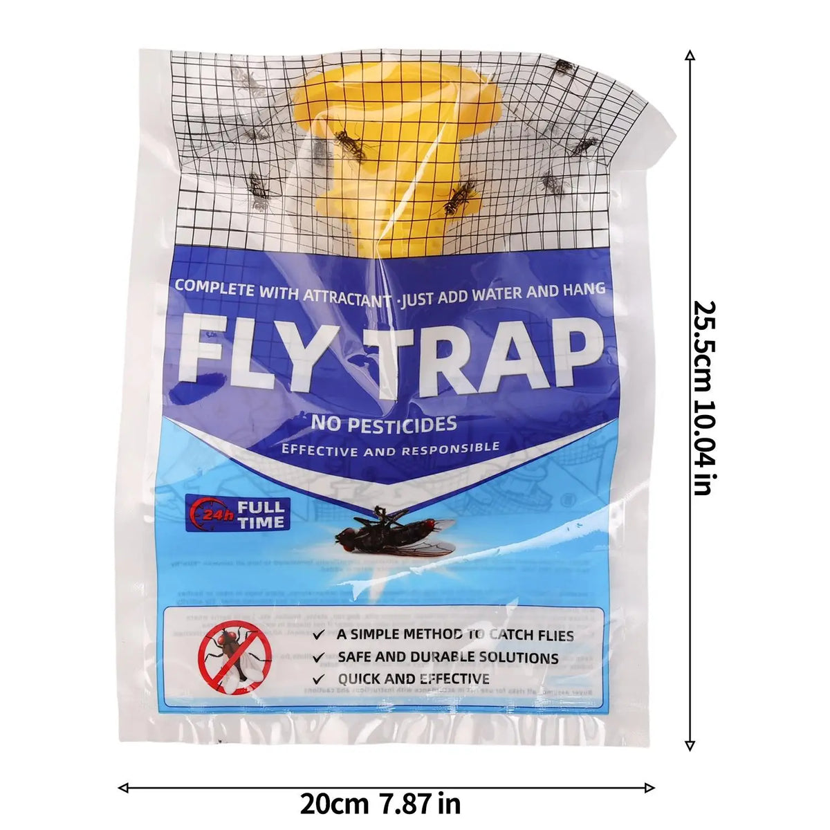 Disposable Hanging Fly Trap – Outdoor Water-Soluble Bait