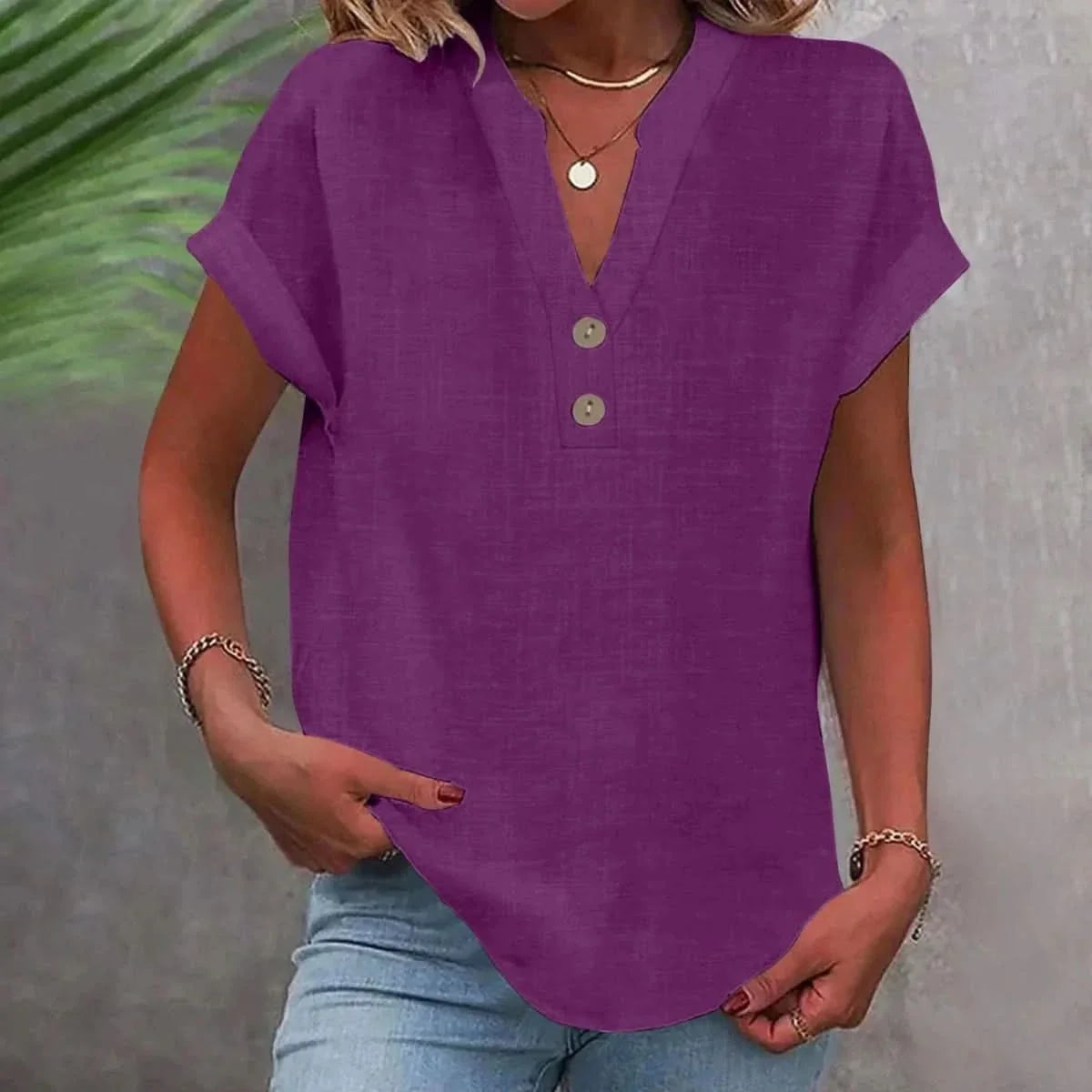 Women's Lightweight V-Neck Casual Top