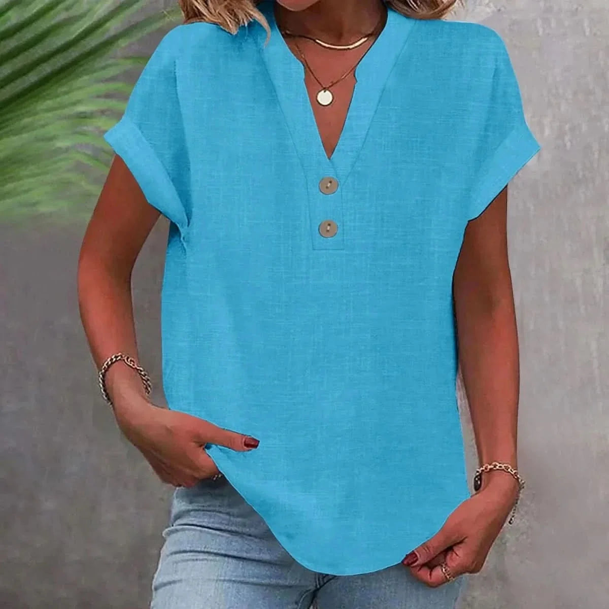 Women's Relaxed V-Neck Casual Top