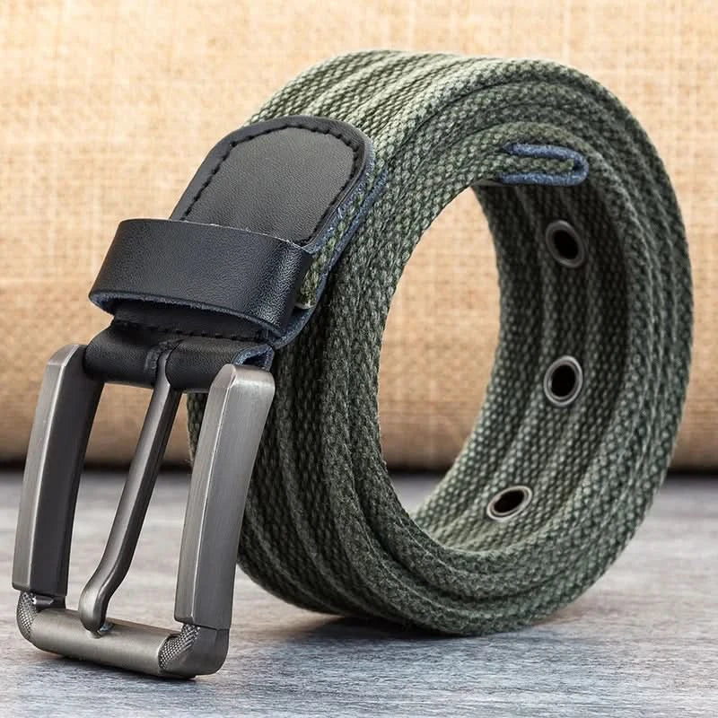 Men's Striped Canvas Belt