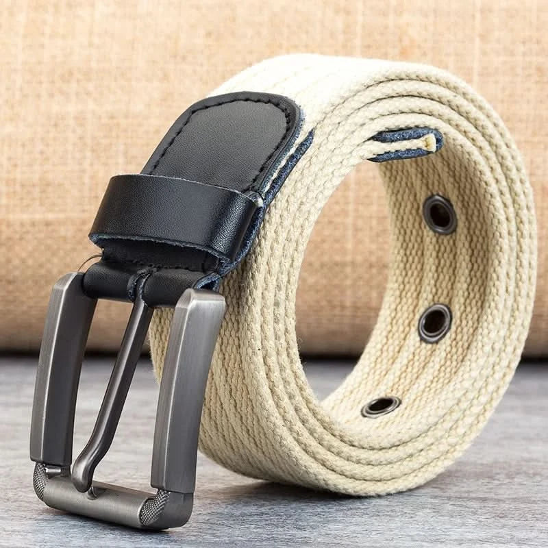 Men's Striped Canvas Belt
