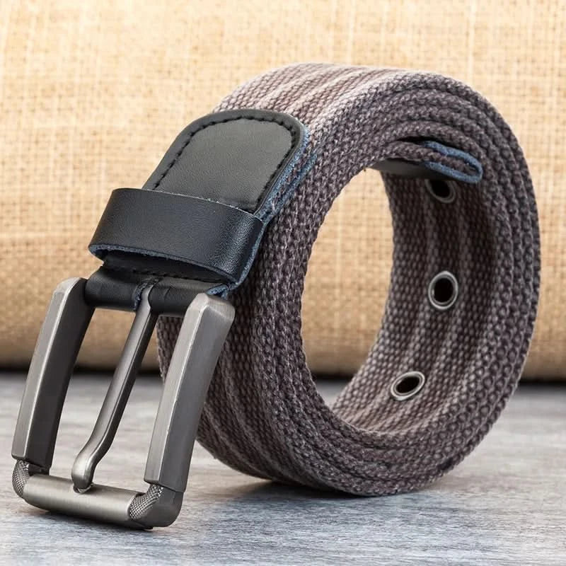 Men's Striped Canvas Belt