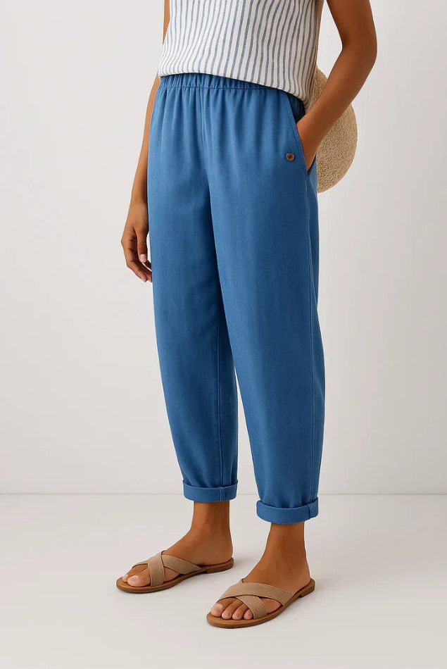 Women's Timeless Plain Trousers – Straight Leg Cotton Pants