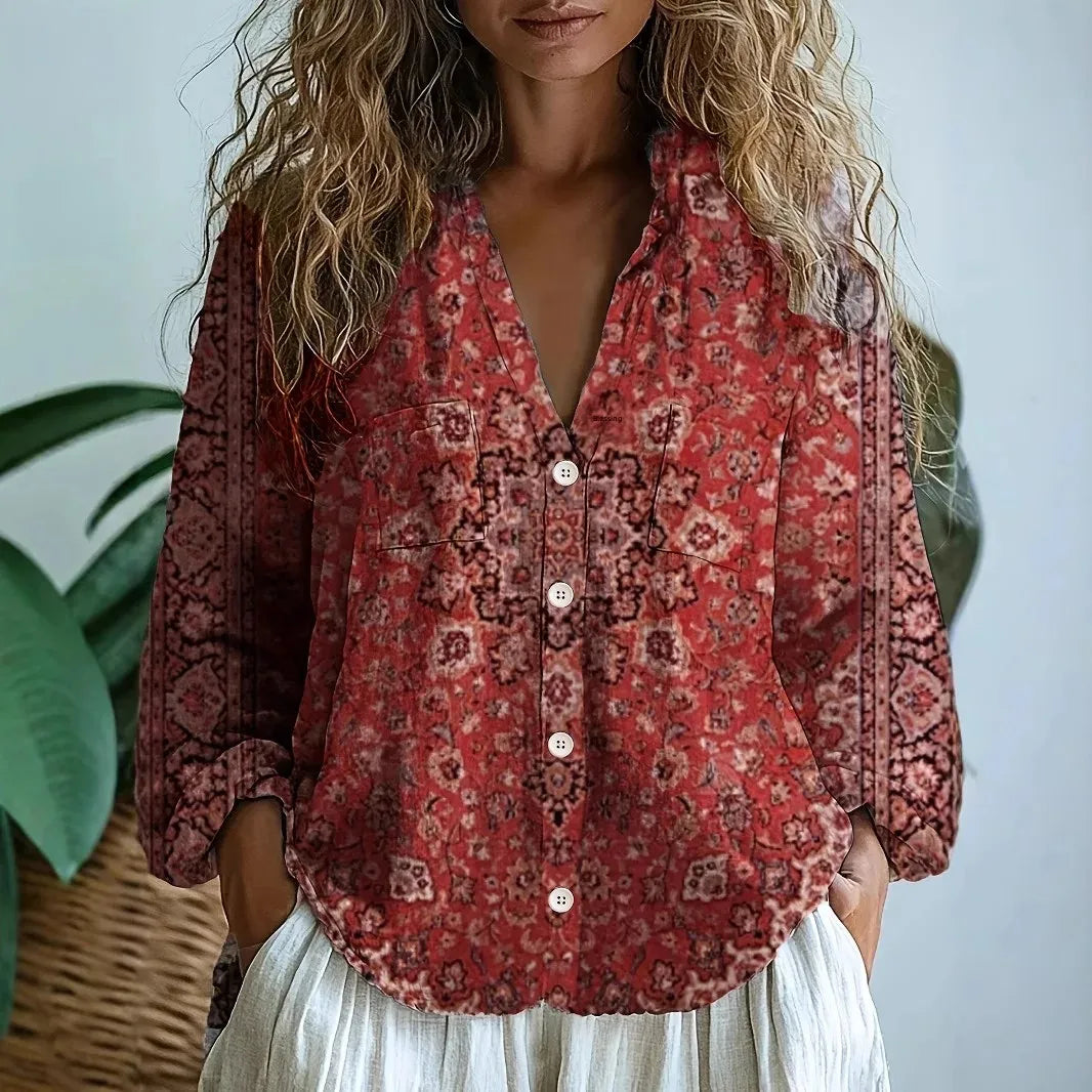 Women's Long-Sleeve Floral Blouse