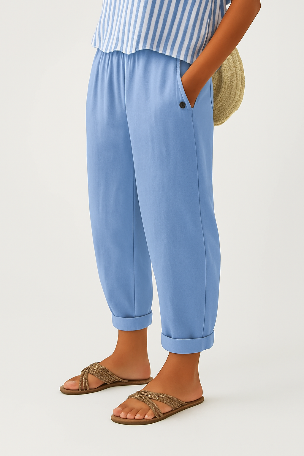 Women's Timeless Plain Trousers – Straight Leg Cotton Pants