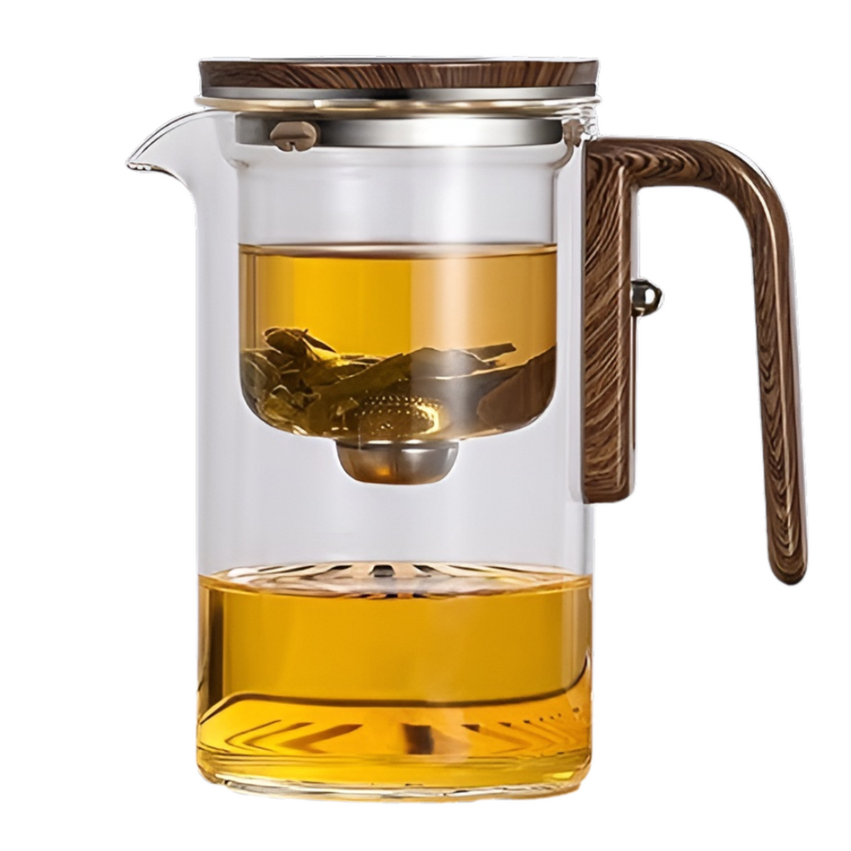 Glass Teapot with Wooden Handle – Tea Brewing & Serving