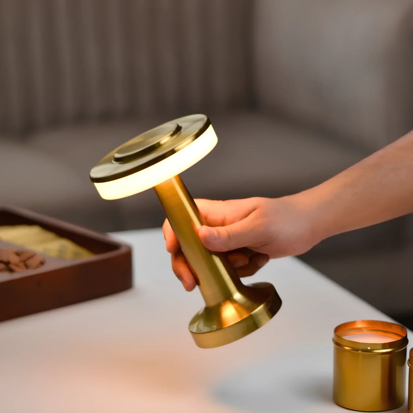 Portable Dimmable Table Lamp – Retro Cordless LED Light